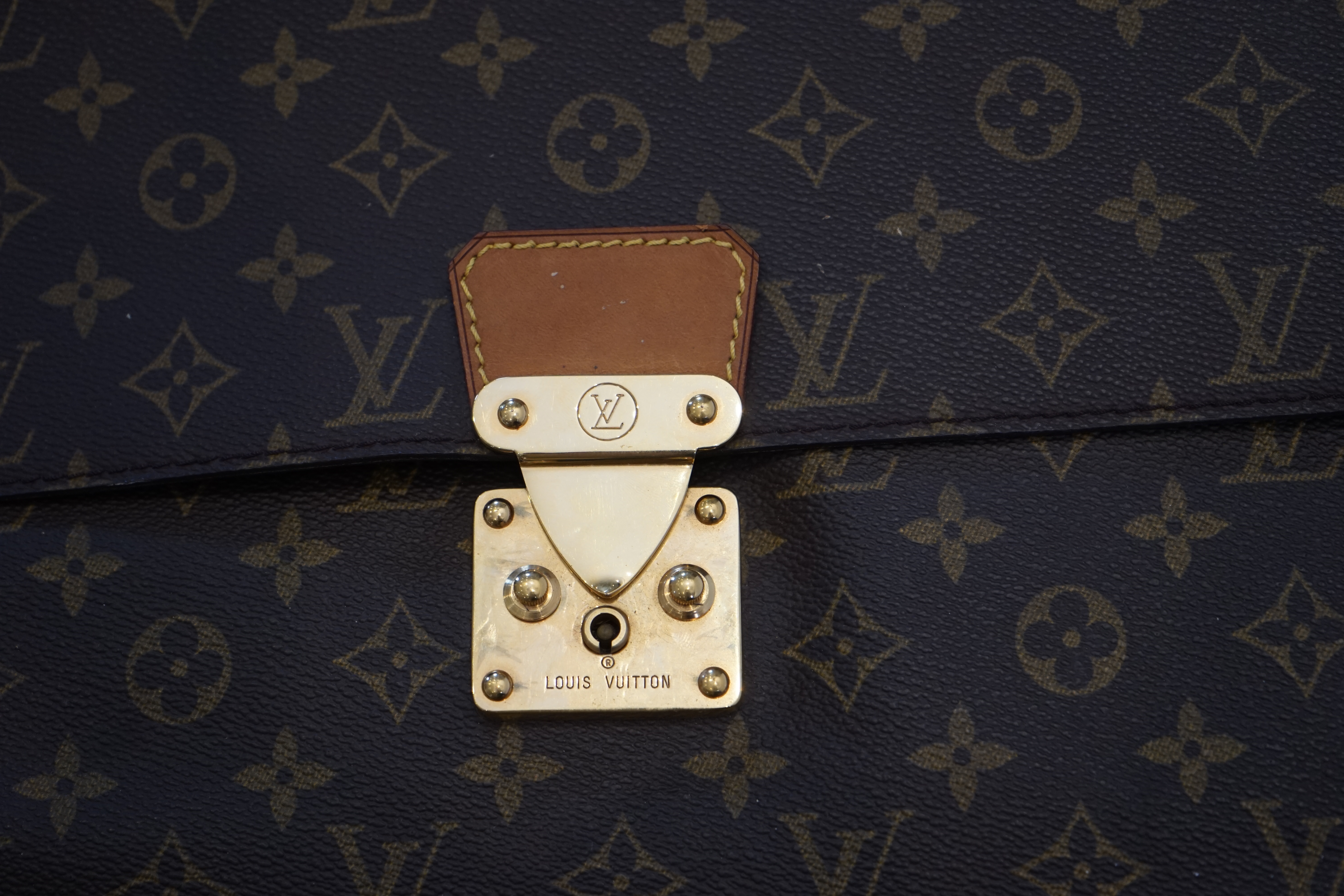 A Louis Vuitton special order folio case width 90cm, depth 4cm, height 63cm